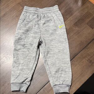 Nike Kids Heather Gray Joggers with Neon Logo